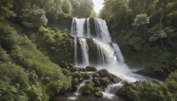 The majestic beauty of a waterfall set within a ethereal day