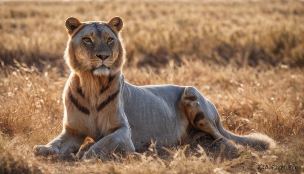 A tiger amidst a calm day