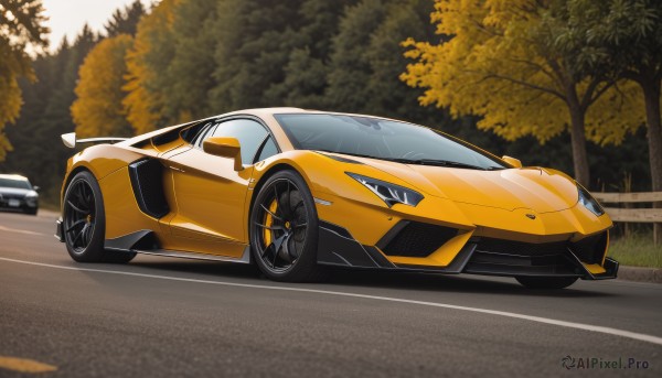 A motor vehicle amidst a calm outdoors