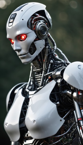 The serene presence of a cyborg in a peaceful dynamic scene