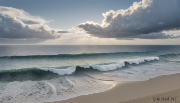 outdoors,sky,day,cloud,water,blue sky,no humans,ocean,beach,cloudy sky,nature,scenery,mountain,sand,horizon,waves,landscape,shore,monochrome