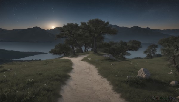 A majestic sunset outdoors featuring a landscape