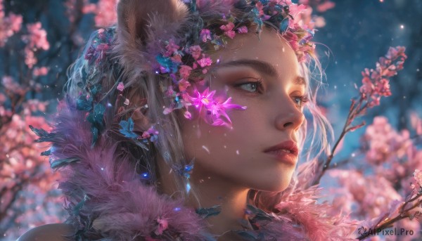 A female in a picturesque dynamic scene