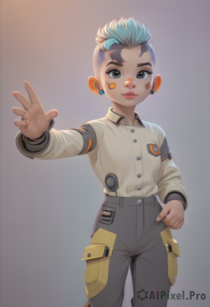A cyborg surrounded by a serene dynamic scene