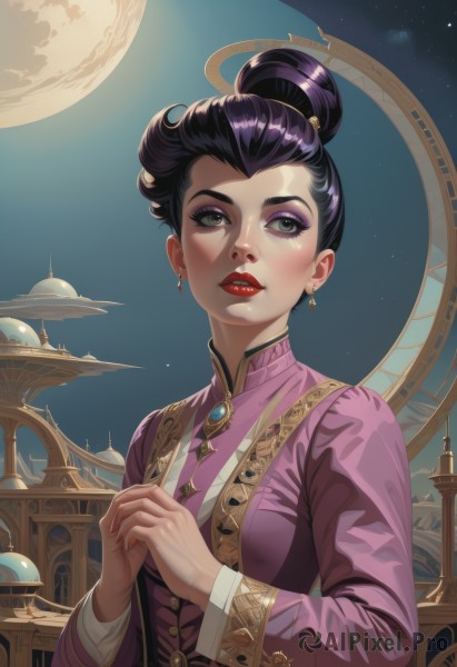 Night sky brought to life with a serene female