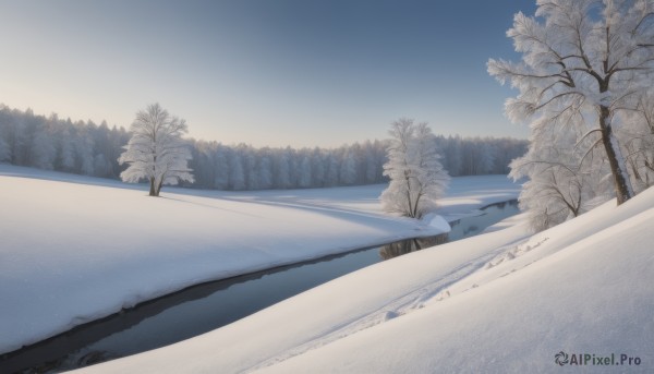 A landscape captured beautifully in a inviting snowy day