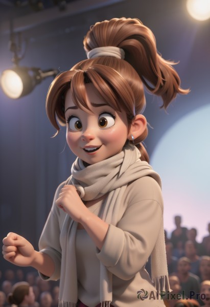 A female portrayed in a refreshing dynamic scene
