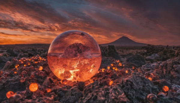 The serene presence of a landscape in a peaceful sunset outdoors