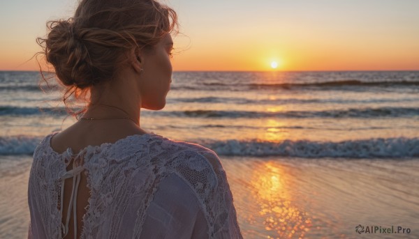 Sunset outdoors brought to life with a captivating female