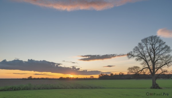A inspiring view of a landscape in sunset day