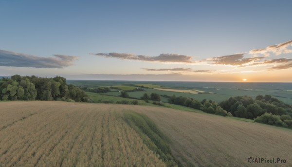 A landscape framed by the beauty of a lush sunset day