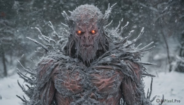 The beauty of a male set in a calm snowy outdoors