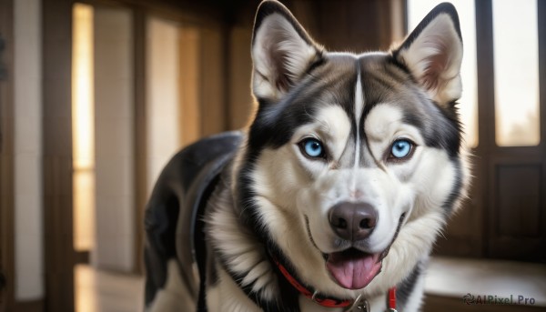 The majestic beauty of a dog set within a dynamic window