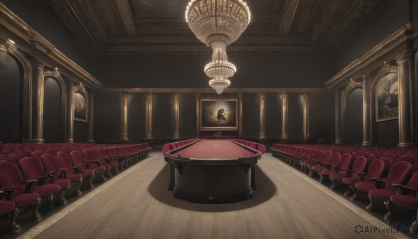 dress,indoors,no humans,window,chair,table,scenery,wooden floor,stairs,light,wide shot,pillar,statue,ceiling,piano,carpet,chandelier,grand piano,railing,picture frame,painting (object),still life,candlestand