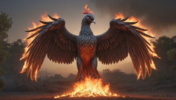 A captivating unique subject within fiery outdoors