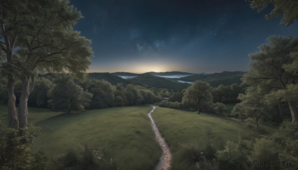 A landscape captured in a enchanting sunset outdoors
