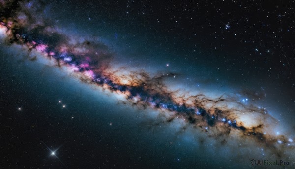 A glimpse of a galaxy in a ethereal outdoors
