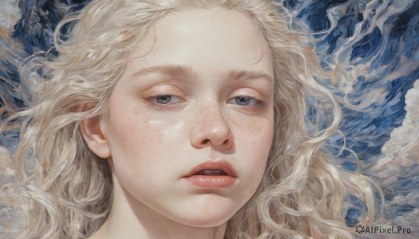 A female portrayed in a refreshing dynamic scene