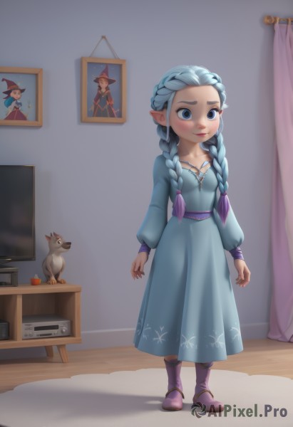 A peaceful image of a child in dynamic scene