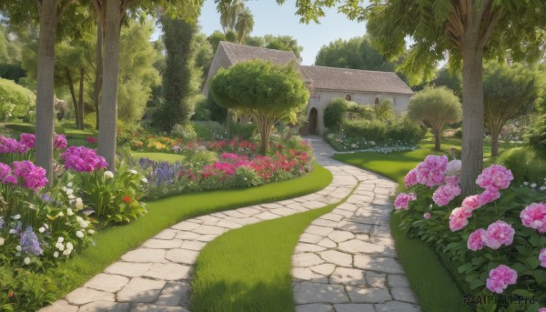 The serene presence of a garden in a lush day