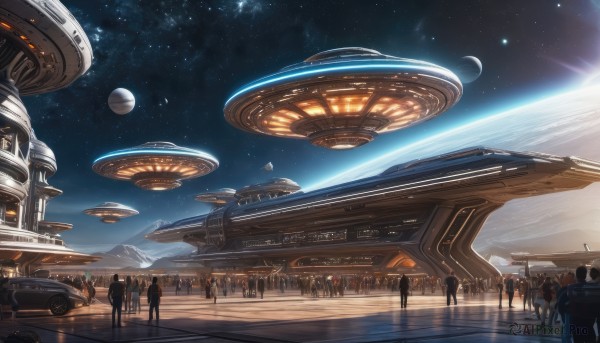 A majestic outdoors featuring a spacecraft