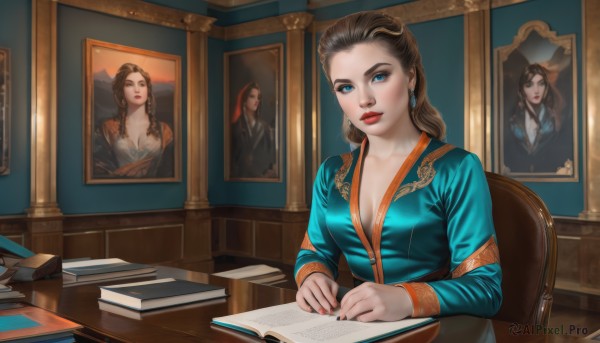 A ethereal dynamic scene featuring a female