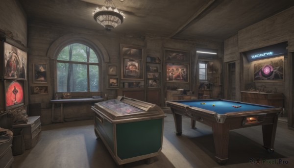 A indoors in a picturesque scenery