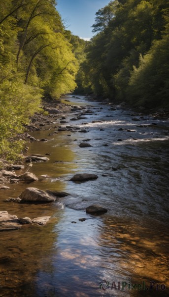 outdoors,sky,day,water,tree,blue sky,no humans,grass,nature,scenery,forest,reflection,rock,river,lake,pond,reflective water,stream,cloud,landscape,shore