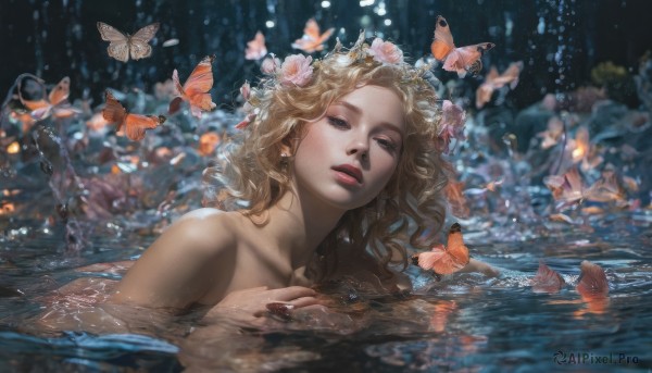 A butterfly showcased in a bold dynamic scene