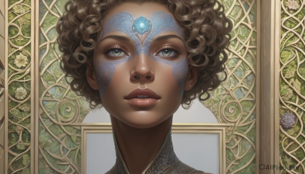 A female portrayed in a vivid dynamic scene