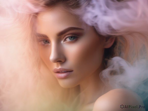 A female caught in a breathtaking dynamic scene