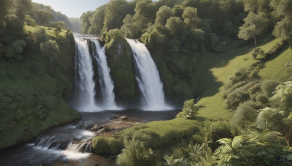 A waterfall caught in a breathtaking day
