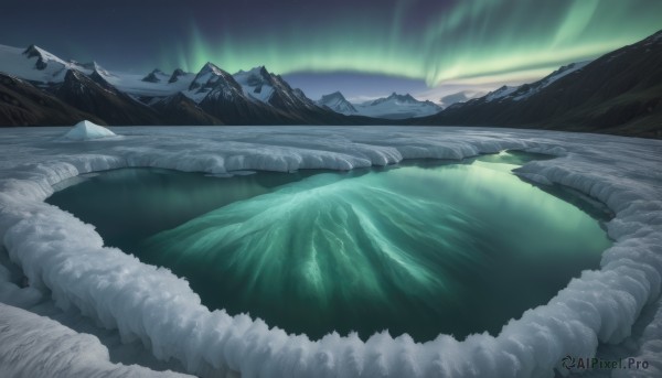 A delightful capture of a landscape within snowy outdoors