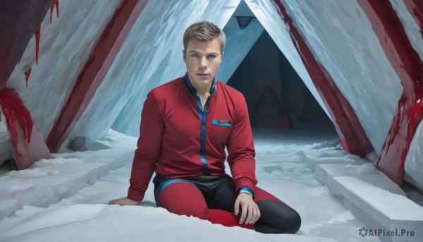 An iconic male framed by a inviting snowy snow