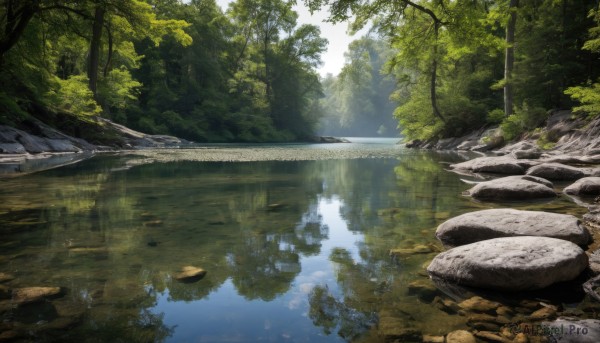 outdoors,day,water,tree,no humans,sunlight,grass,nature,scenery,forest,reflection,rock,river,lake,pond,reflective water,stream,sky,cloud,landscape