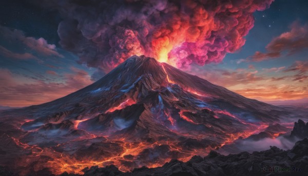 A unique subject surrounded by a lush sunset outdoors