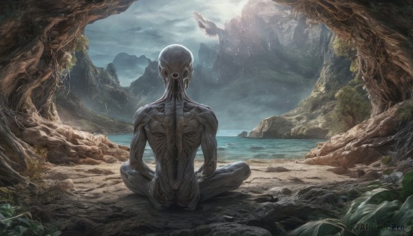 The wonder of a alien in a peaceful outdoors