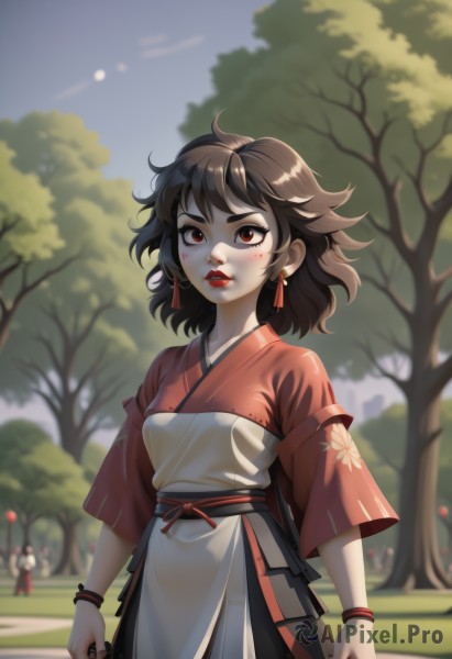 The wonder of a female in a peaceful day