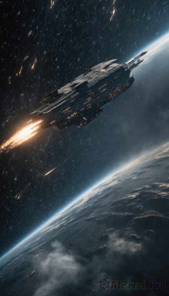 The elegance of a spacecraft in a ethereal scenery