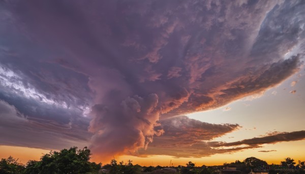 A landscape amidst a calm sunset outdoors