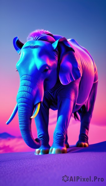 A unique subject surrounded by a serene sunset outdoors