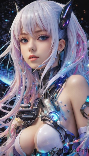 The serene presence of a android in a breathtaking dynamic scene