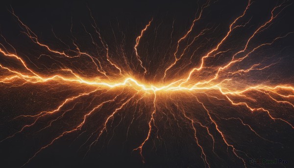 A breathtaking scenery with a lightning