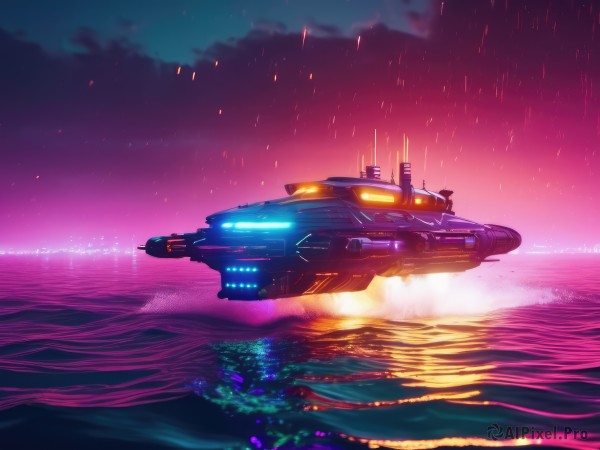 The beauty of a spacecraft set in a calm sunset outdoors