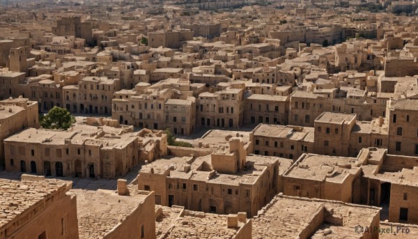 outdoors,tree,no humans,from above,building,scenery,city,road,cityscape,river,sky,stairs,ruins,house