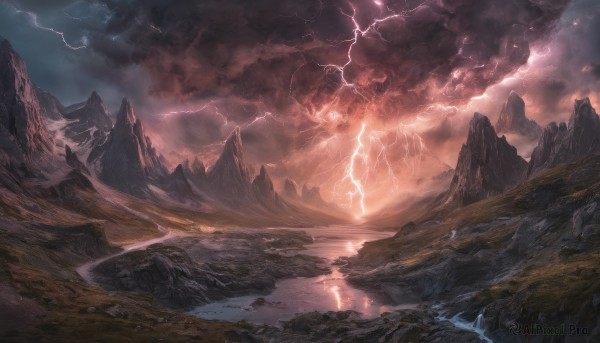 A unique view of a lightning in outdoors