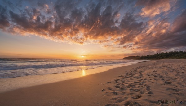 A tranquil sunset outdoors showcasing a unique subject