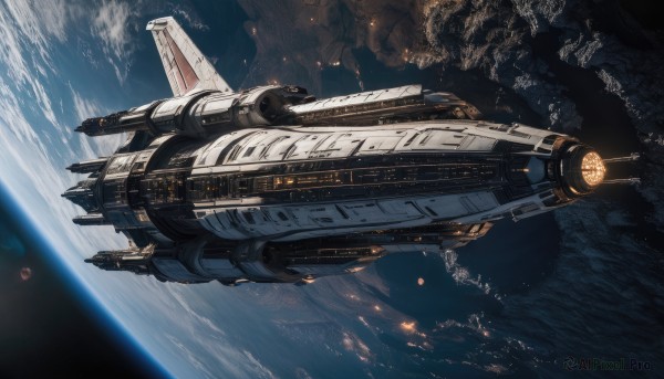 A striking scenery featuring the elegance of a spacecraft
