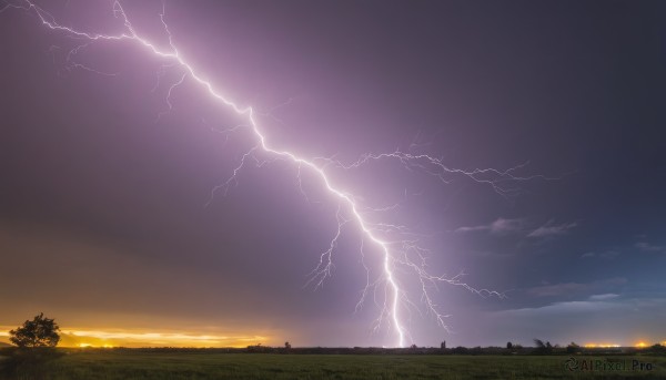 The serene presence of a lightning in a breathtaking sunset outdoors