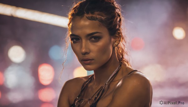 A ethereal dynamic scene featuring a female
